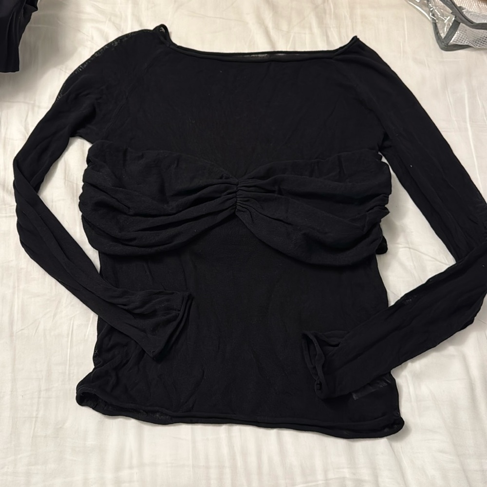 Women’s Commense Black Mesh Long Sleeve! NWOT